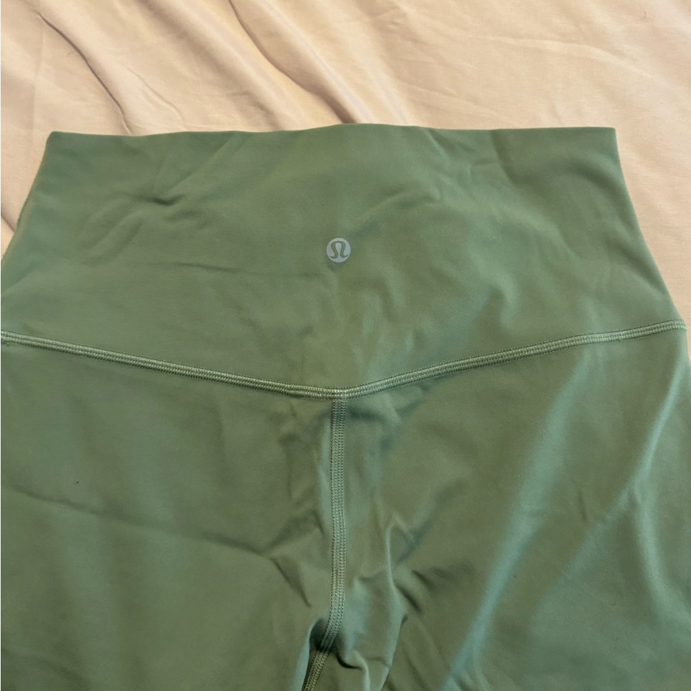 Lululemon Light Green High-Waisted Biker Shorts